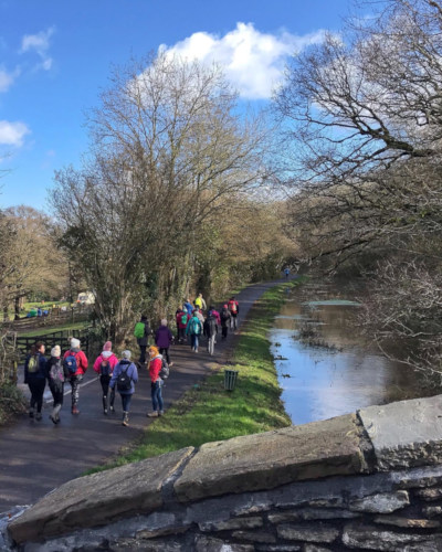 Ramblers enjoying the Fourteen Locks flight